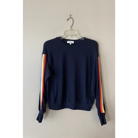 Michael Stars Size XS Gege Striped Rainbow Light Sweatshirt Anthropologie READ - Picture 1 of 9
